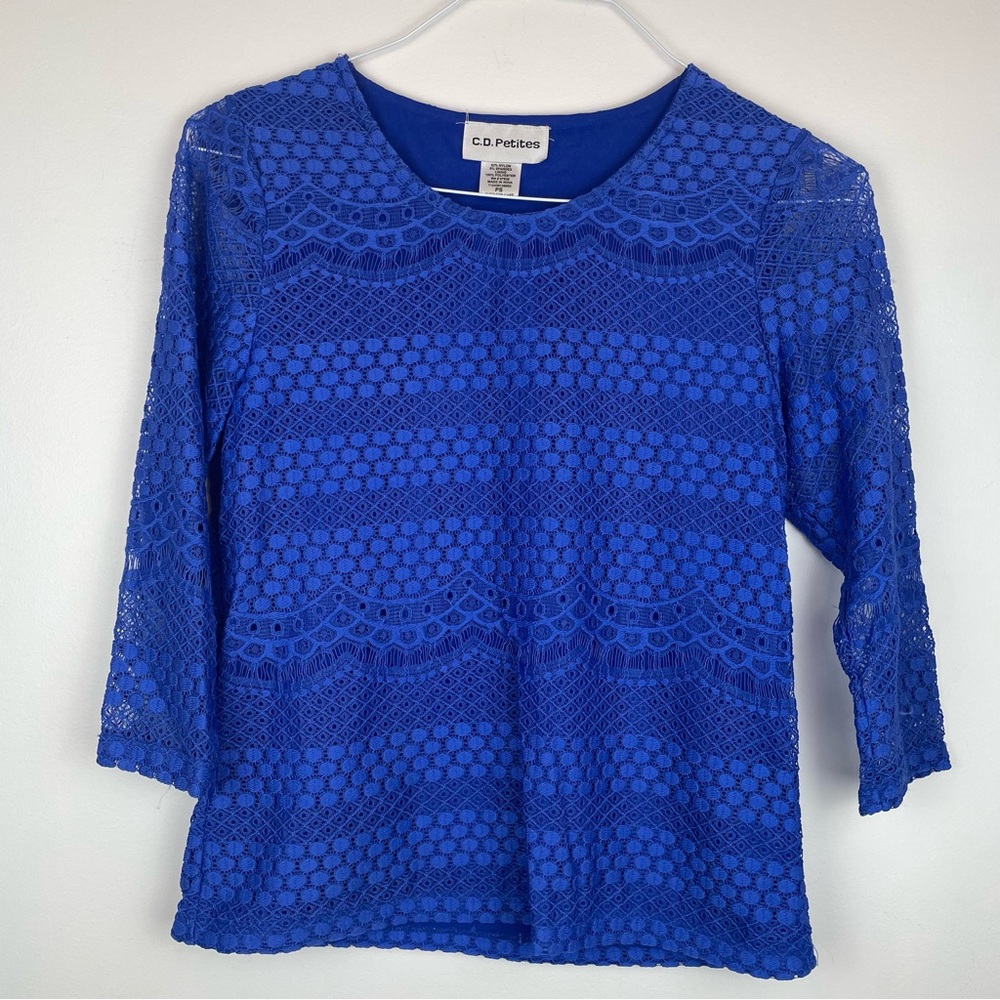 Royal Blue Lace Blouse